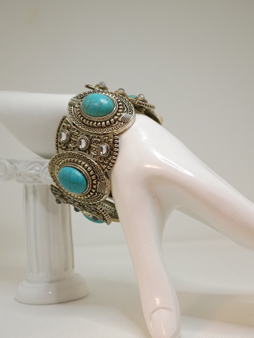 Turquoise Stone Western Cuff Bracelet - Women Jewelry